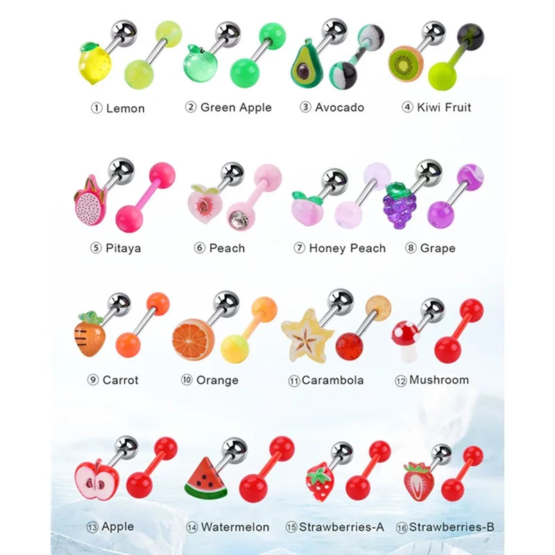 Introducing the New Arrival Fruit Pattern Tongue Ring: A Sweet Addition to Your Jewelry Collection