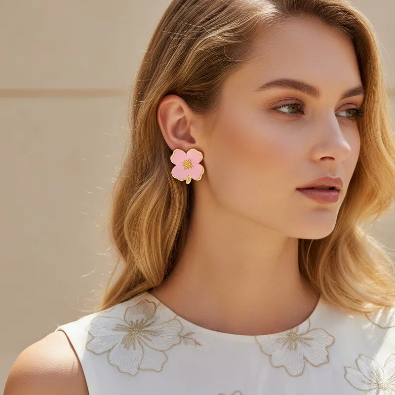 Discover Elegance with Our Floral Leaf Stud Earrings