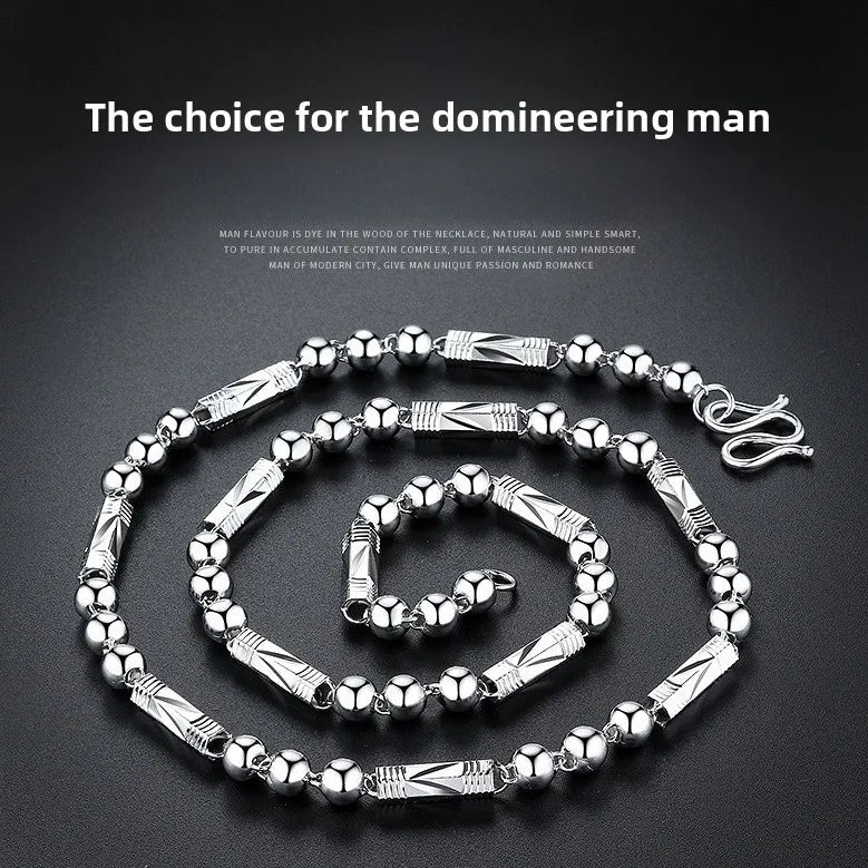 Elevate Your Style with the Men's Classic Silver Copper-Plated Necklace