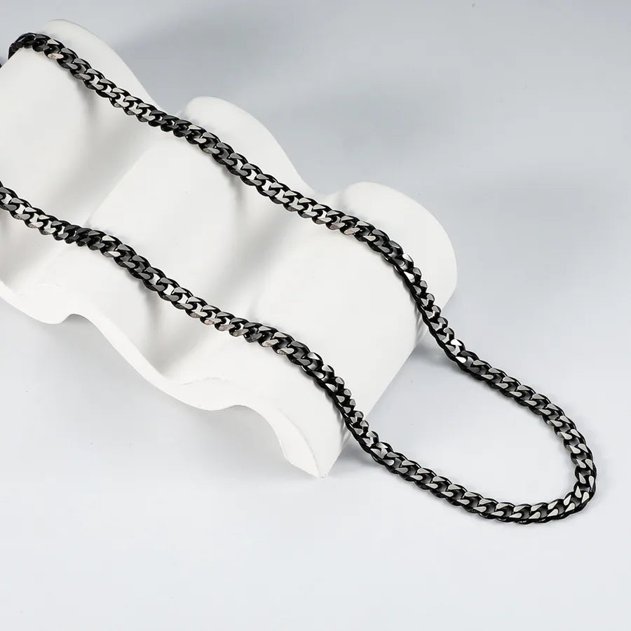 Elevate Your Style with the Stainless Steel Rounded Six-Sided Vintage Cuban Titanium Steel Spliced Tassel Bracelet for Men