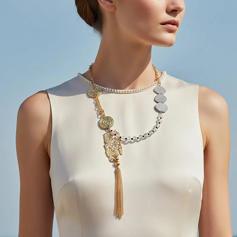 Discover the Elegance of the Handmade Beaded Tassel Pendant Necklace