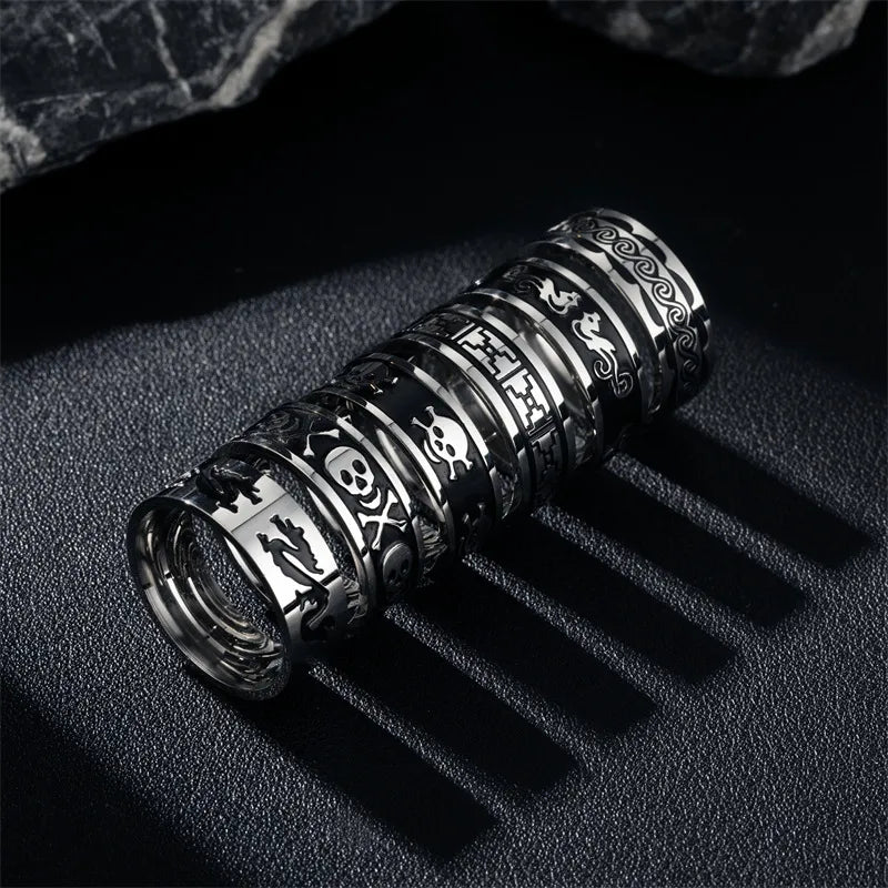 Discover the Huayue Halloween Titanium Steel Ring: A Vintage Statement Piece
