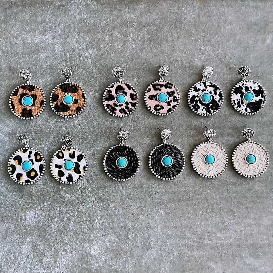 Discover the Elegance of Bohemian Green Turquoise Inlaid Retro Earrings