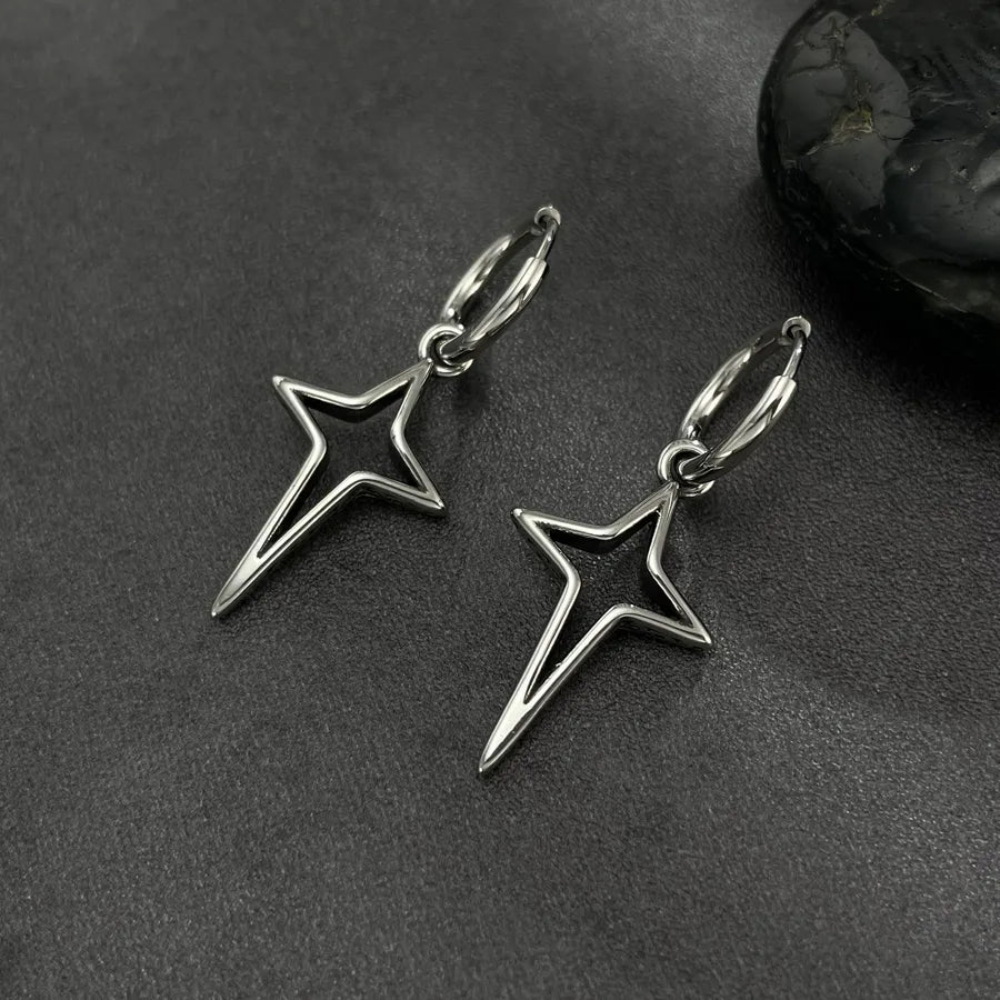 Elevate Your Style with Our Stainless Steel Four Point Element Stud Earrings