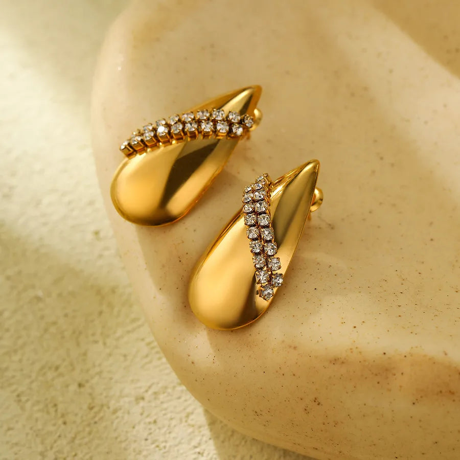 Elevate Your Style with Our Classic Water Droplets Plating Ear Studs