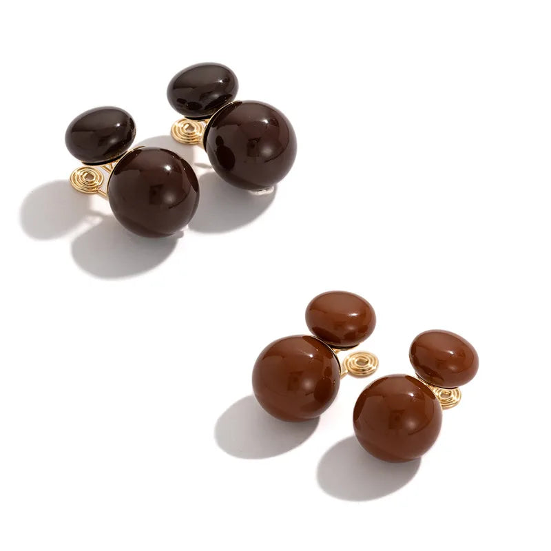 Discover the Elegance of Simple Coffee Ball Earrings for Women