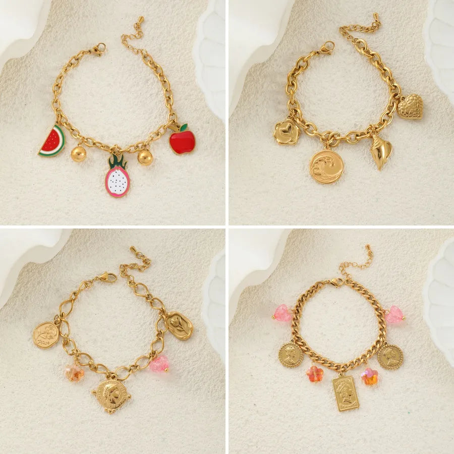 Elevate Your Style with Our Elegant Heart-Shaped Apple Watermelon Bracelet
