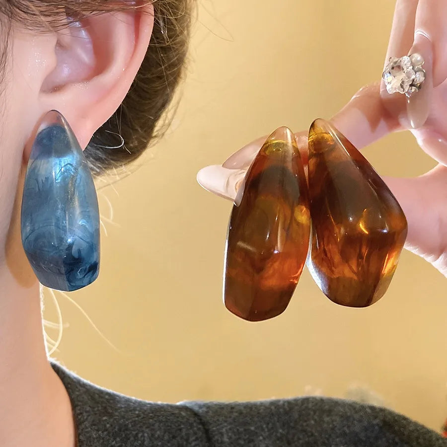 Elevate Your Style with Geometric Resin Irregular Vintage Earrings