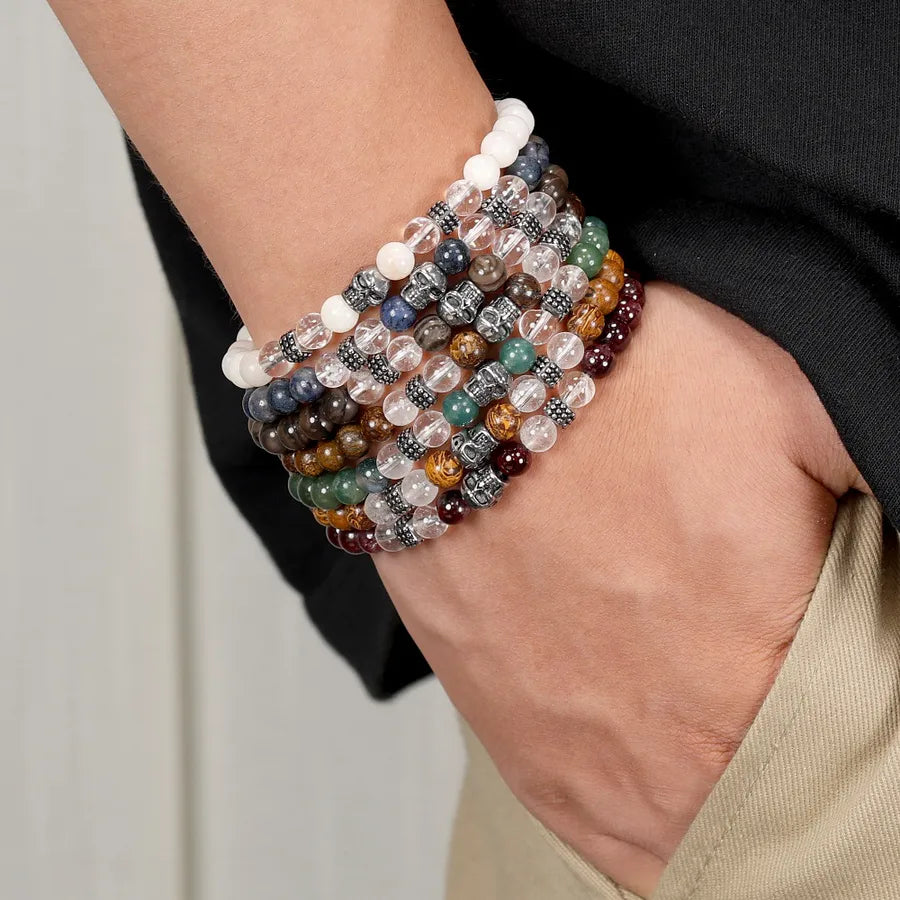 Elevate Your Style with Our Men's Natural Stone Beaded Bracelet