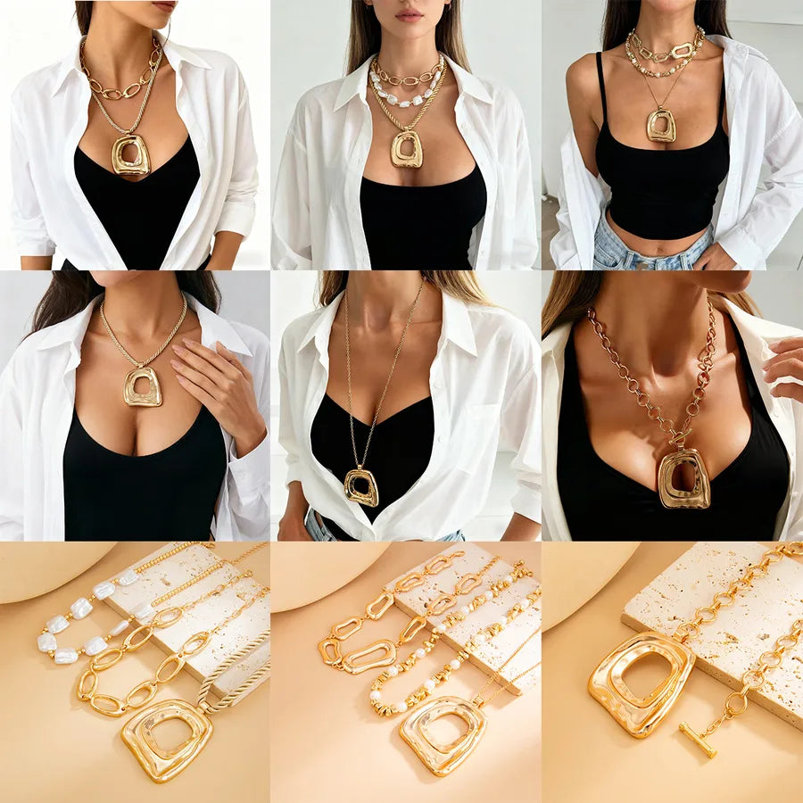 Elevate Your Style with the Hollow Square Pendant Necklace