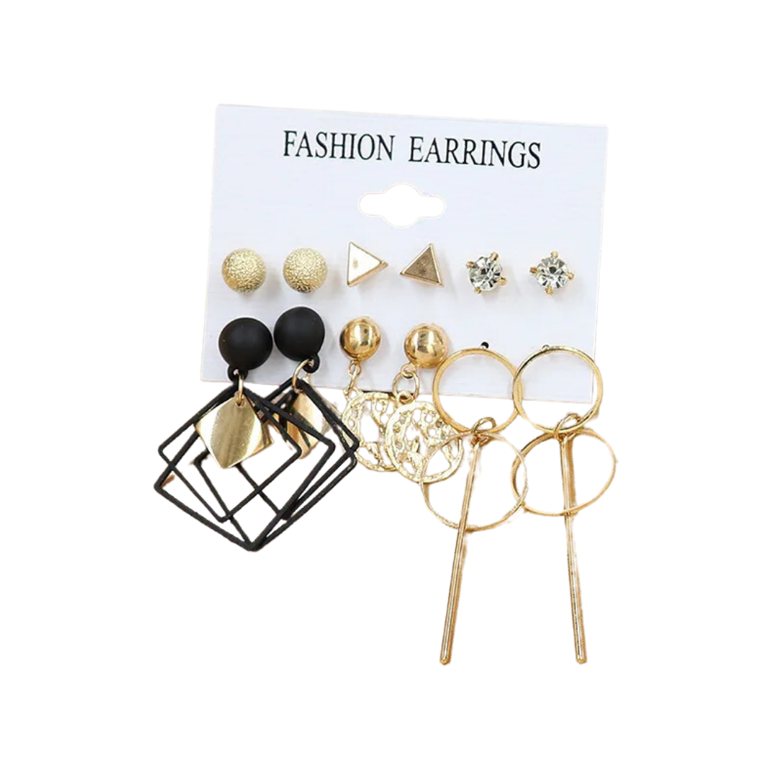 flavouredlove 6 pairs celebrity inspired style trendy fashion earrings for women and girls