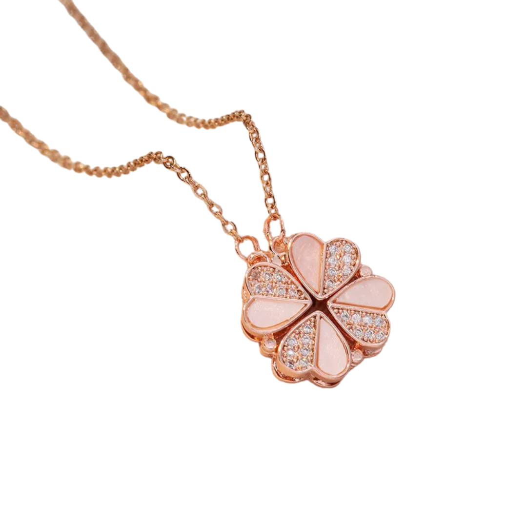 flavouredlove Multi Wearing Heart Necklace 4 Heart Magnetic Rose Gold Necklace Pendant - FLA1060