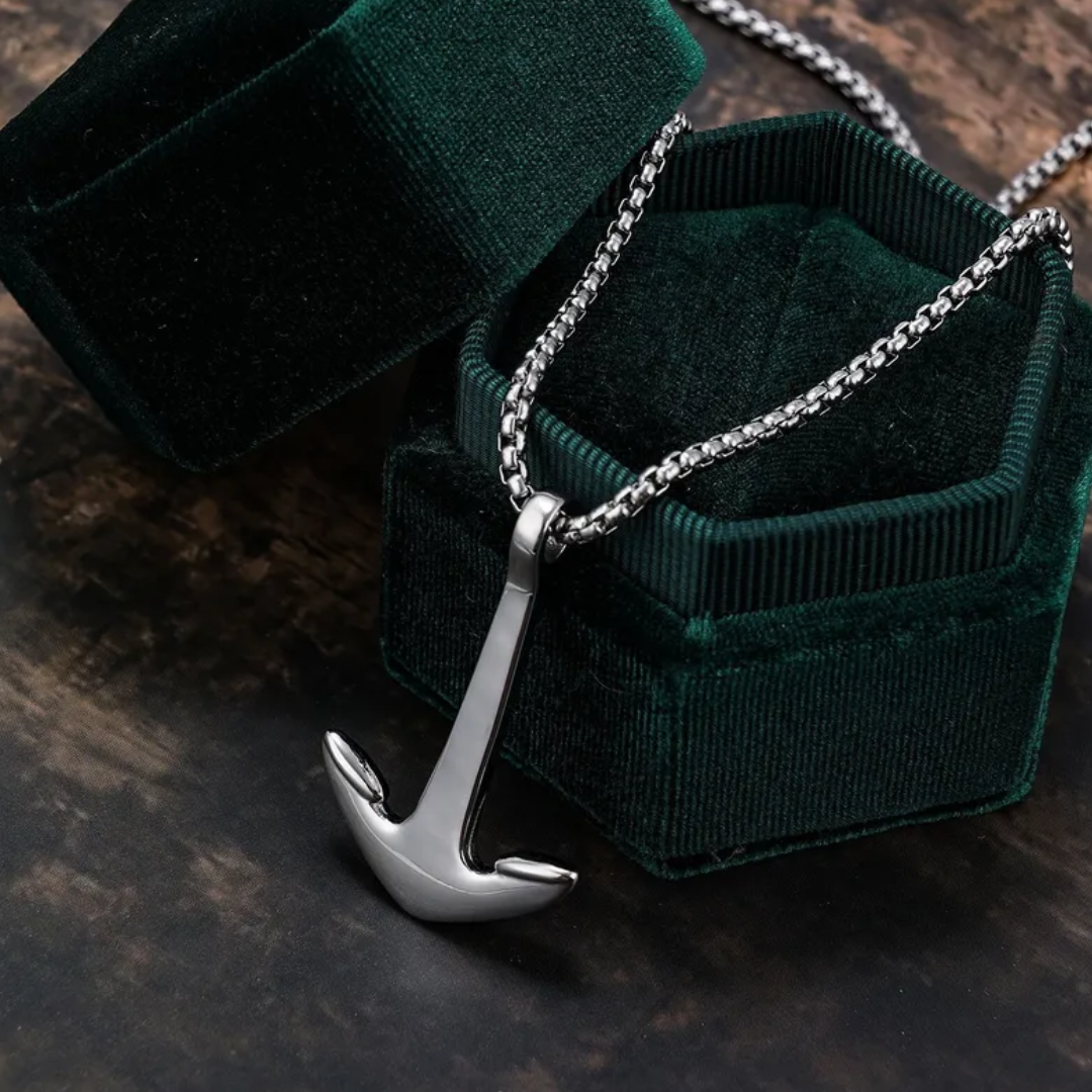 flavouredlove Customized / Personalized  Simple Fashion Boat Anchor Style Glossy Stainless Steel Pendant Chain - FLA1045
