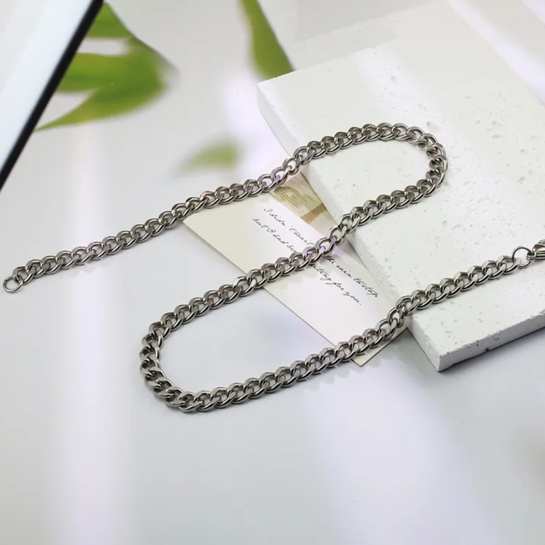 flavouredlove Vintage Style Solid Color Stainless Steel Men's Necklace - FLA1106