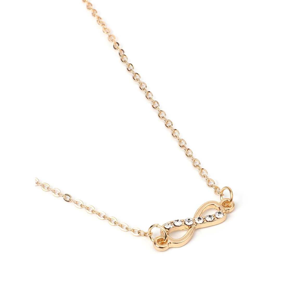flavouredlove gold plated Infinity Love Crystal Pendant Necklace | Fancy & Stylish Adjustable Women's Jewelry | Anniversary, Engagement, Birthday & Everyday Wear Gift - FLA1058
