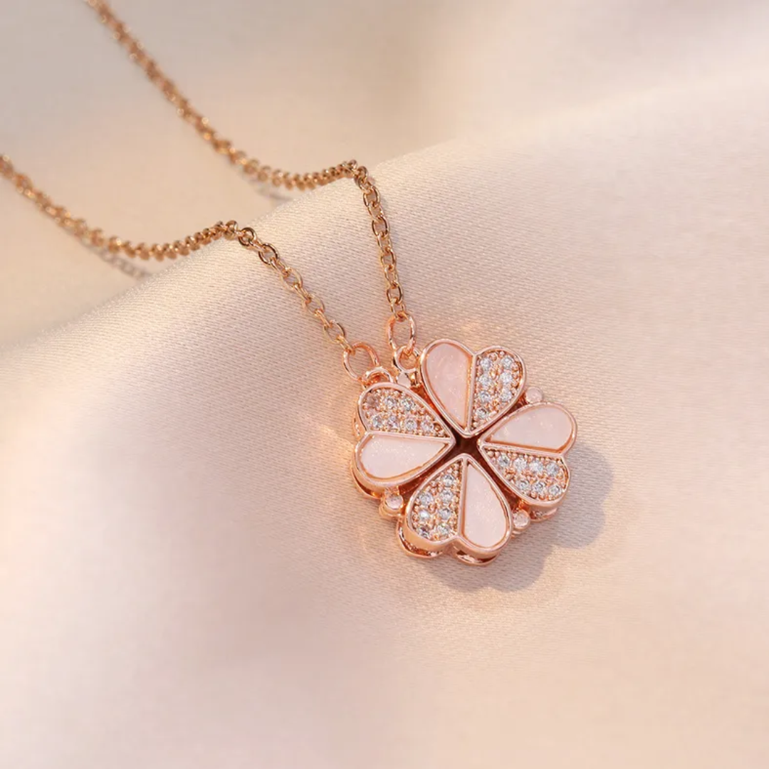 flavouredlove Multi Wearing Heart Necklace 4 Heart Magnetic Rose Gold Necklace Pendant - FLA1060