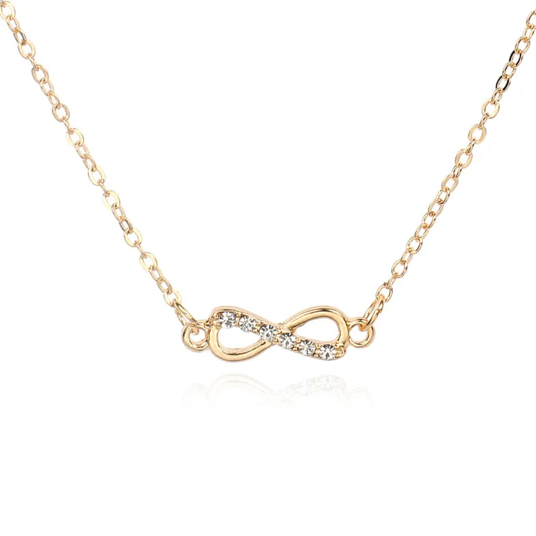 flavouredlove gold plated Infinity Love Crystal Pendant Necklace | Fancy & Stylish Adjustable Women's Jewelry | Anniversary, Engagement, Birthday & Everyday Wear Gift - FLA1058