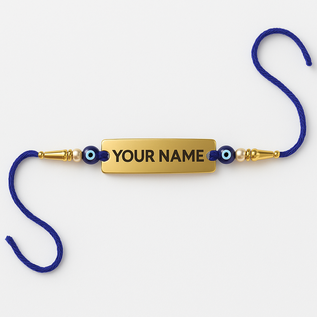 Personalized Name rakhi for Brother – Evil Eye No nazar Rakhi - Pack of 1