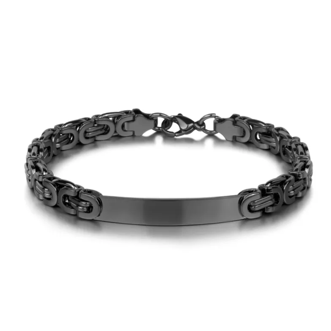 flavouredlove Customized / Personalized Original Design Geometric Stainless Steel Unisex Bracelets - Black color - FLA1002