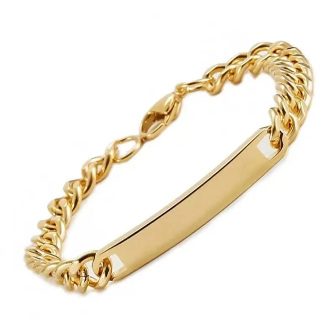 flavouredlove Customized / Personalized Stainless Steel Bracelet For Men And Women Hip Hop Cool Cuban Link Chain - Gold Color - FLA1012