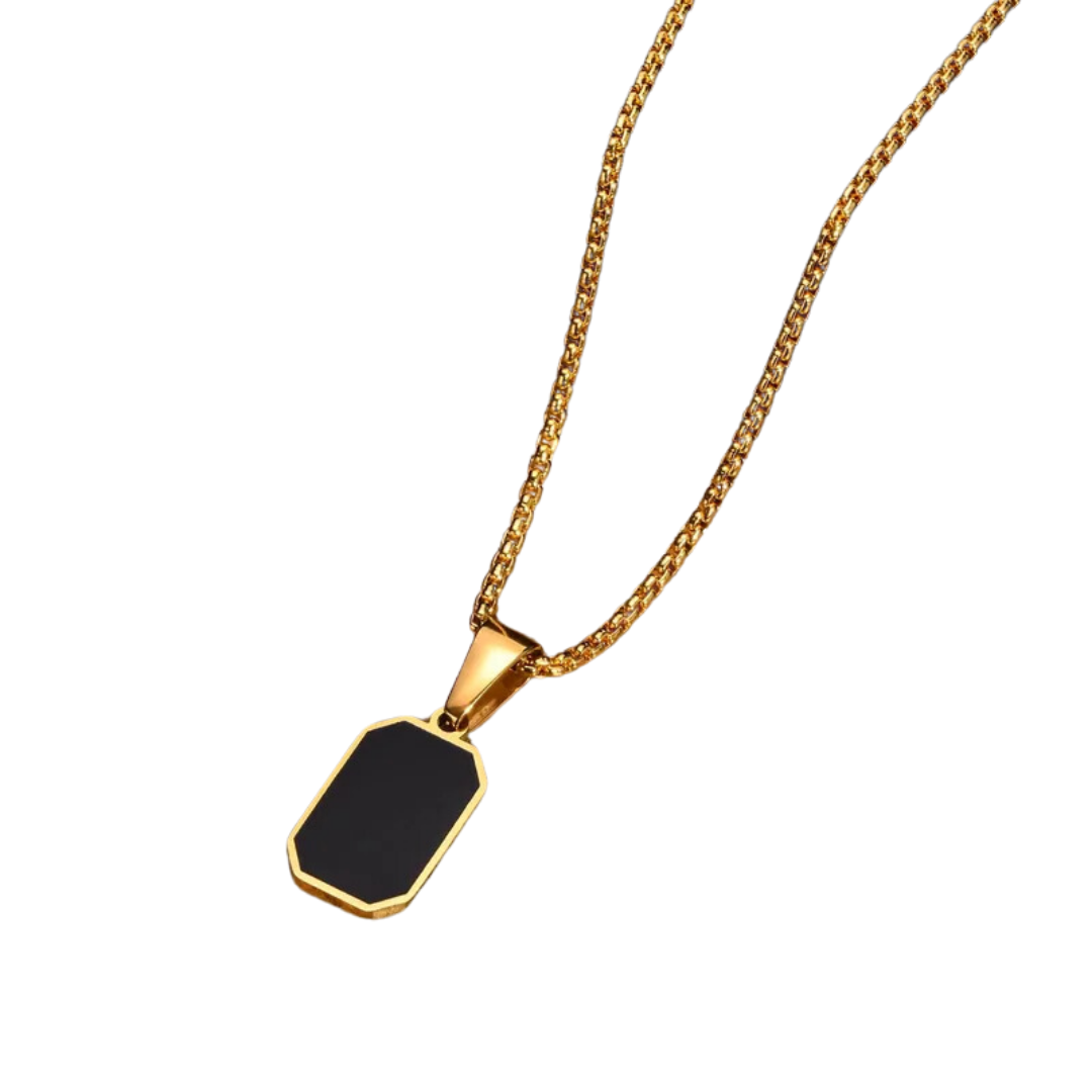 flavouredlove Customized / Personalized Simple Style Geometric Stainless Steel Polishing 18K Gold Plated Unisex Pentent Chain - Gold Color - FLA1022