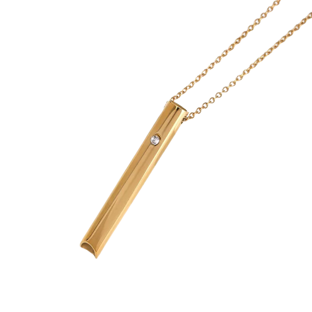 flavouredlove Customized / Personalized Samma-sati Adjustable Pendant Whistle Necklace - Gold - FLA1030