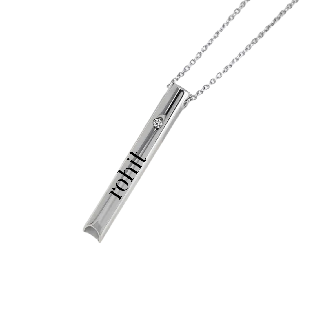 flavouredlove Customized / Personalized Samma-sati Adjustable Pendant Whistle Necklace - Silver - FLA1031