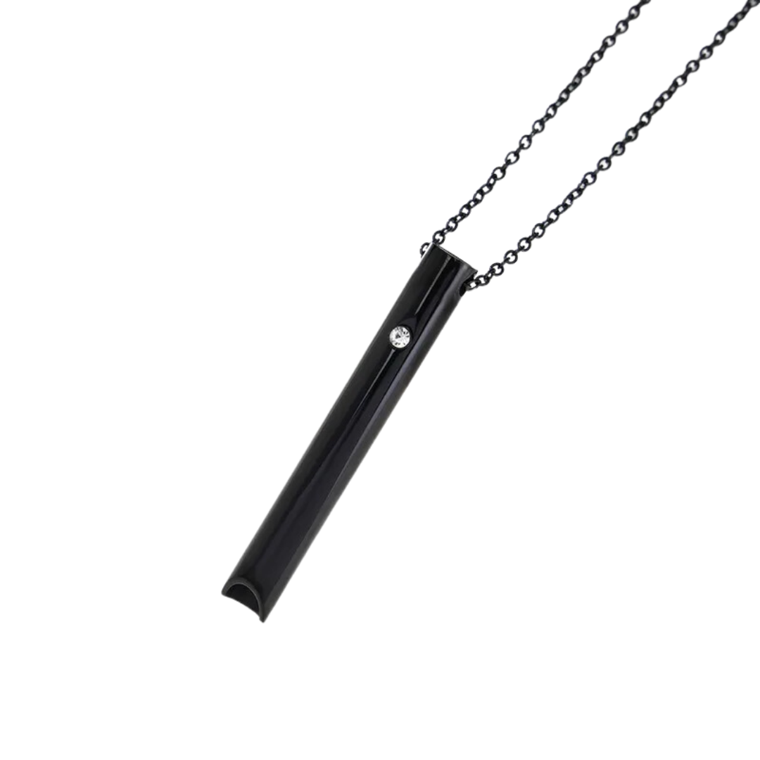 flavouredlove Customized / Personalized Samma-sati Adjustable Pendant Whistle Necklace - Black - FLA1033