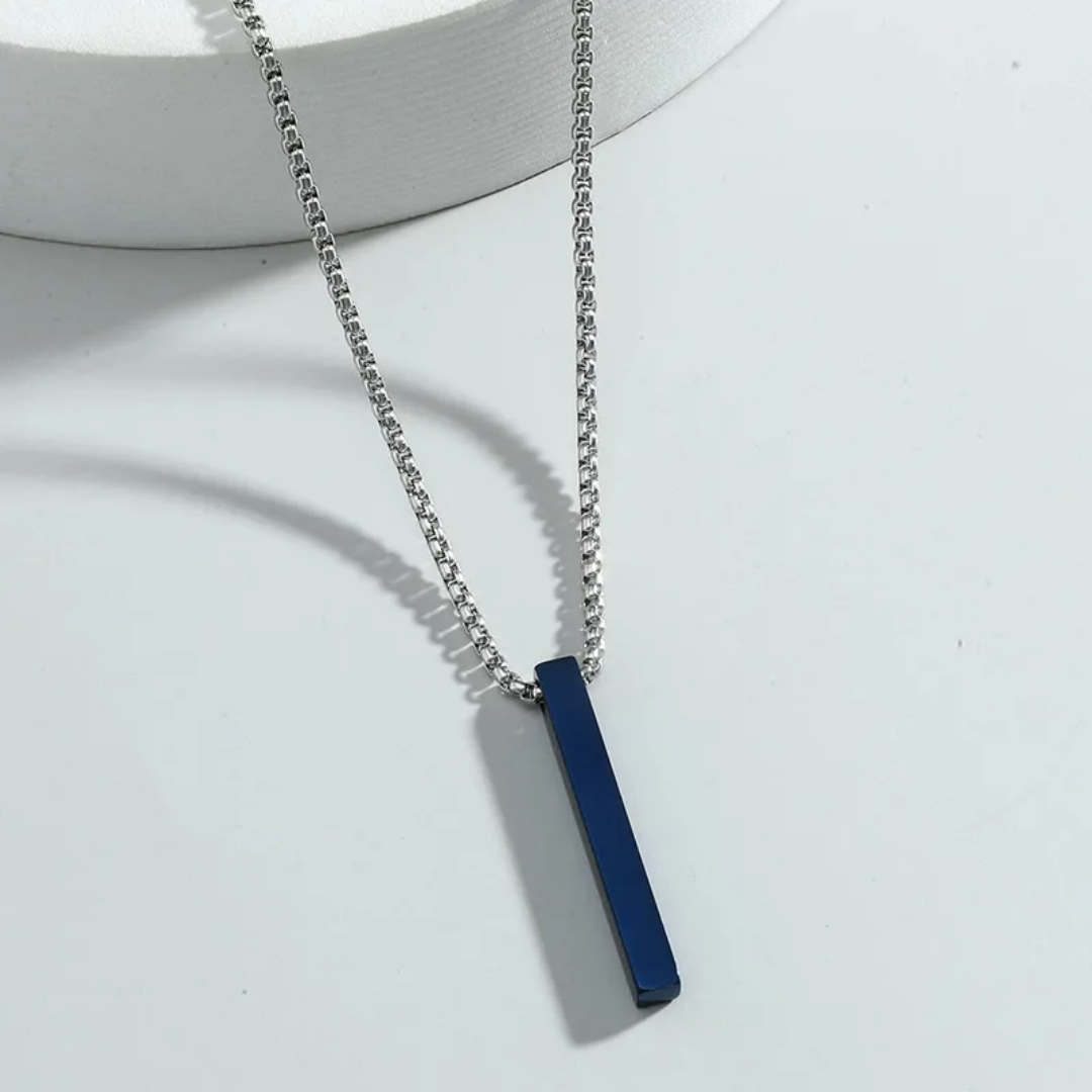 flavouredlove Customized / Personalized Cuboid Pendent Chain - Blue - FLA1040