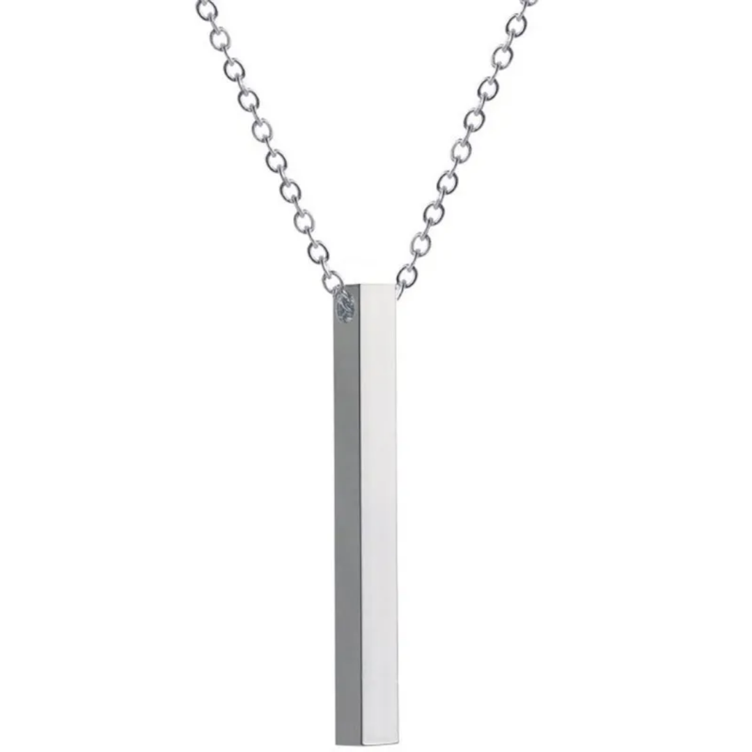 flavouredlove Customized / Personalized Cuboid Pendent Chain - Silver - FLA1042