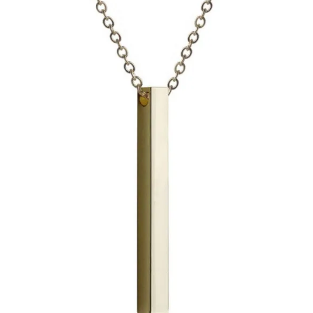 flavouredlove Customized / Personalized Cuboid Pendent Chain - Gold - FLA1043