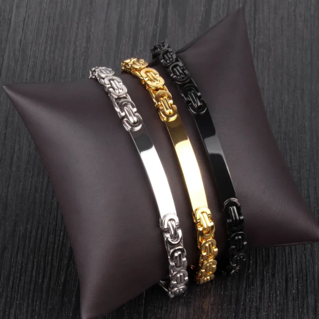 flavouredlove Customized / Personalized Original Design Geometric Stainless Steel Unisex Bracelets - Black color - FLA1002