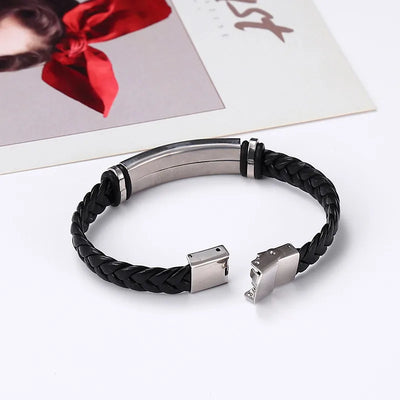 fashion twist pu leather men's bracelets