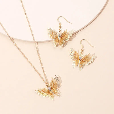 Vacation Simple Style Butterfly Titanium Steel Women'S Jewelry Set