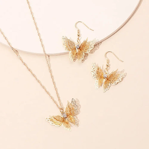 Vacation Simple Style Butterfly Titanium Steel Women'S Jewelry Set