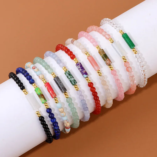 Natural Crystal Elastic Bracelet For Women Sweet Pink Crystal Bracelet Fashion Simple Friend Bracelet Peach Blossom Attracting