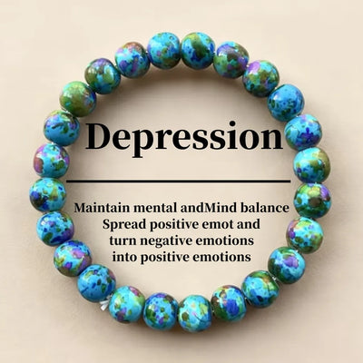 Round Natural Stone Couple Bracelets Featuring Beading Craft with Twisted Rope Chain Material