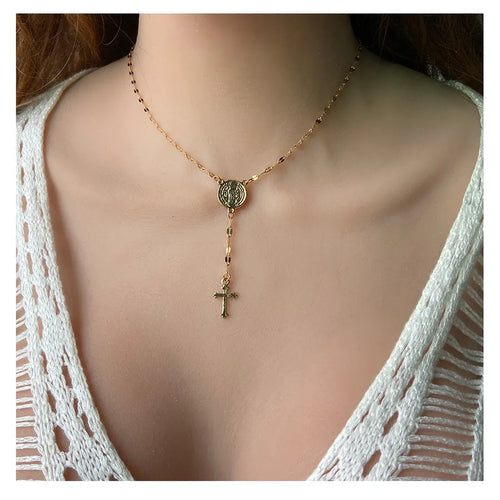 fashion cross alloy plating necklace