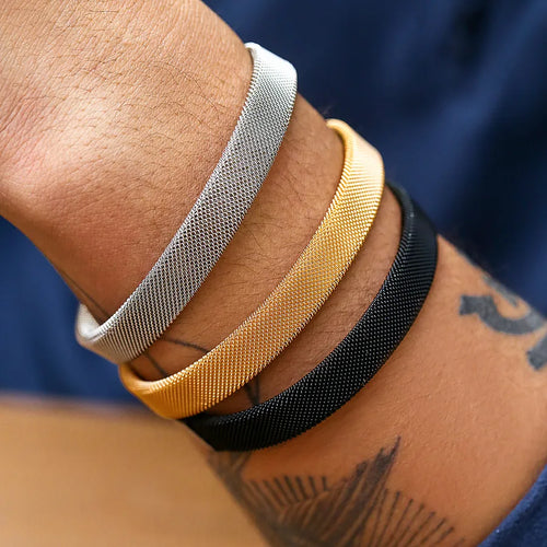 Simple Style Shiny Geometric 304 Stainless Steel Plating Men's Bangle