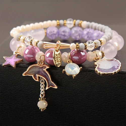 elegant lady heart shape cat artificial crystal women's bracelets