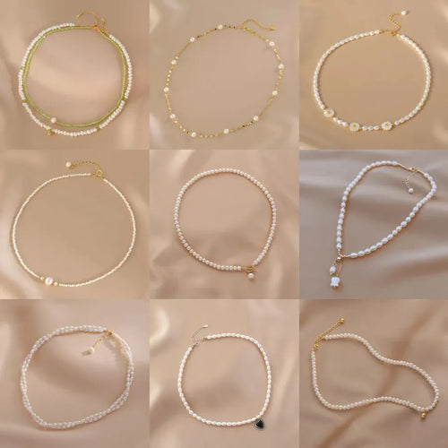 sweet geometric mixed materials irregular plating artificial pearls necklace 1 piece