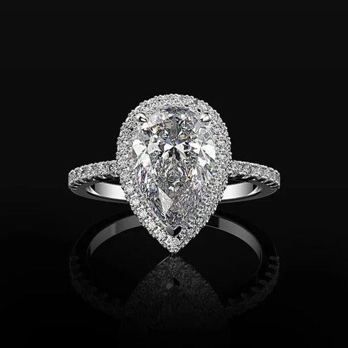creative sparkling drop-shaped copper zircon wedding ring ladies wedding jewelry wholesale