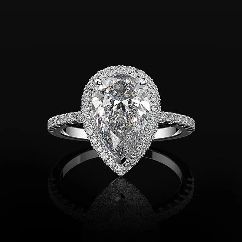 creative sparkling drop-shaped copper zircon wedding ring ladies wedding jewelry wholesale