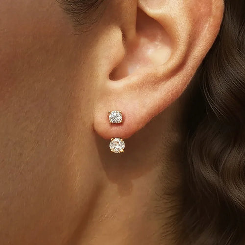 Fashionable S925 Sterling Silver Ear Studs With Moissanite Elegant Simple Design New Arrival Geometric Pattern For Women