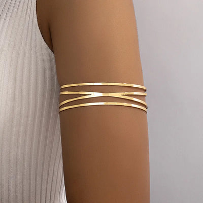 hip-hop simple style solid color alloy wholesale arm bracelet