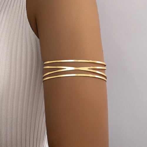 hip-hop simple style solid color alloy wholesale arm bracelet