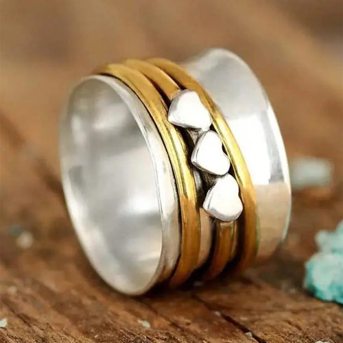 Heart Shape Ring for Women in Multicolor with 0.03µm KC Golden Plated Finish, 1 Piece, Perfect for Valentine's Day