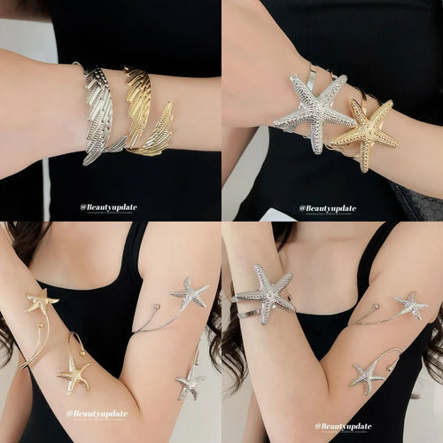 Exaggerated Starfish Bangle in Gold Iron Featuring Unique Ocean-Inspired Design