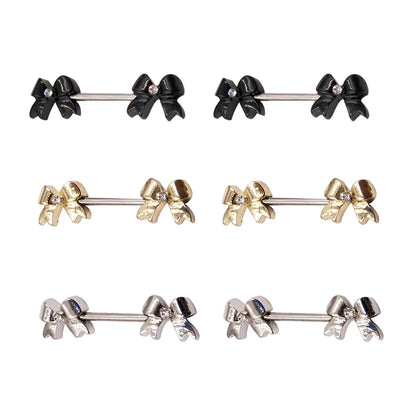 Butterfly Knot Milk Ring 316 Stainless Steel 14G Nipple Piercing Jewelry Geometric Pattern Electroplated Wedding Birthday Festival