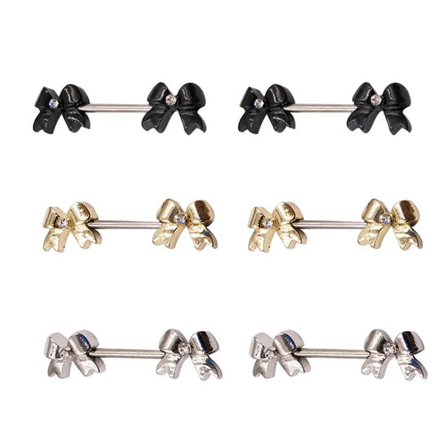 Butterfly Knot Milk Ring 316 Stainless Steel 14G Nipple Piercing Jewelry Geometric Pattern Electroplated Wedding Birthday Festival
